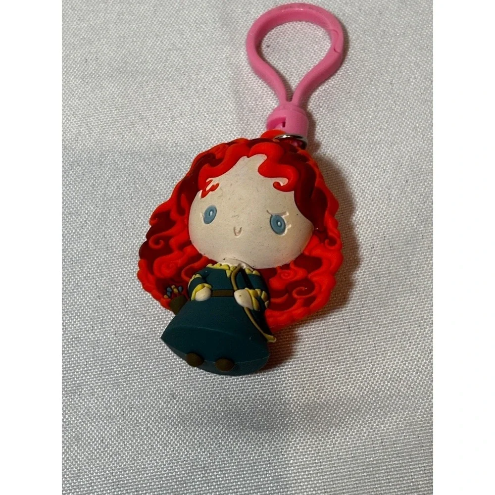 Disney Pixar Brave Merida Princess 3D  Bag Charm Clip Keychain Pink Clasp